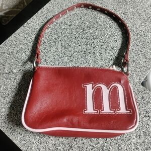 Limited Too Vintage Red Small Handbag With Monogrammed "M"